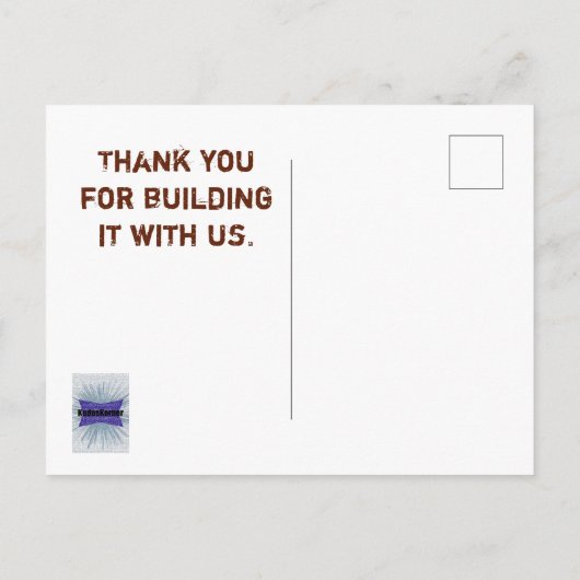 Waardebepaling werknemer Dank u Business Start-up Briefkaart (Achterkant)