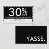 waardebon kortingskaartje (Voorkant / Achterkant)