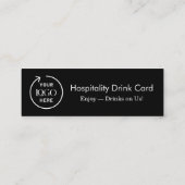 Waardebon voor zakelijke Drink | minimalistisch zw Mini Visitekaartje (Achterkant)