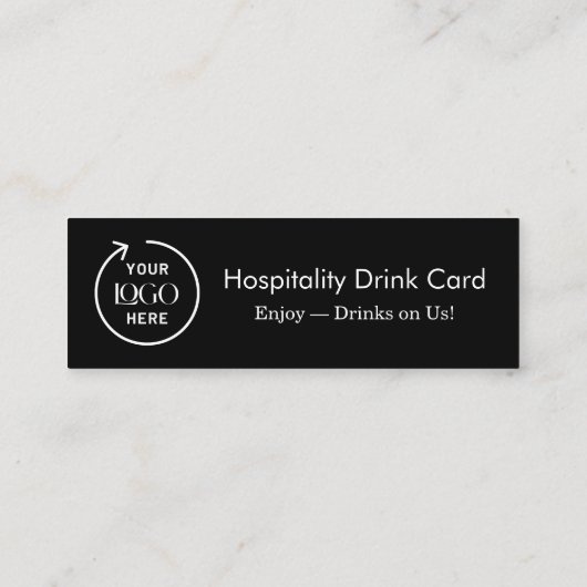 Waardebon voor zakelijke Drink | minimalistisch zw Mini Visitekaartje (Achterkant)