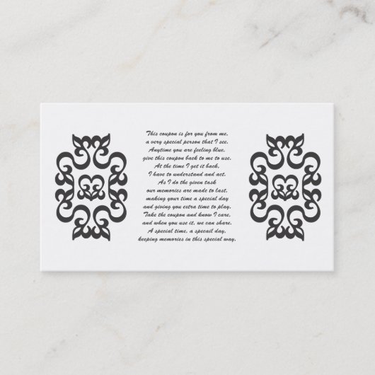 Waardebonnen om te geven kortingskaartje (Voorkant)