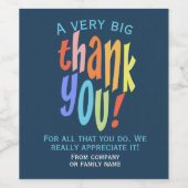 Waardeer Dank Je Wel Wijn Etiket (Enkel label)