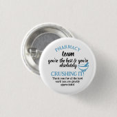 Waardeer de apothekersstaf dank je wel ronde button 3,2 cm (Voorkant /achterkant)