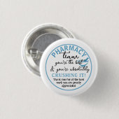 Waardeer de apothekersstaf dank je wel ronde button 3,2 cm (Voorkant /achterkant)