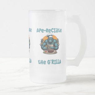 Waardeer de G'rilla Master BBQ Grill-spel Fun Pun Matglas Bierpul