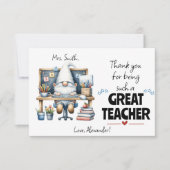 Waardeer de Leraar Kabouter Schoolbureau Bedankkaart (Voorkant)