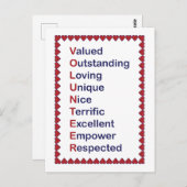 Waardeer de Vrijwilliger Dank Hartjes Rood Wit Briefkaart (Voorkant / Achterkant)