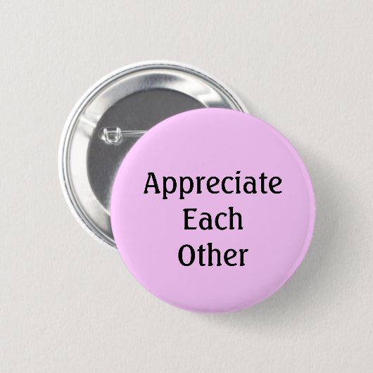 Waardeer elkaar ronde button 5,7 cm (Voorkant /achterkant)