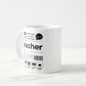Waardeer je Leraar Grappige Barcode Modern Koffiemok (Voorkant links)