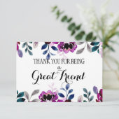 Waardeer je vriend dank je wel tot ziens kaart (Staand voorkant)