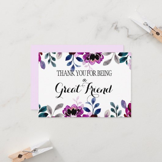 Waardeer je vriend dank je wel tot ziens kaart (Voorkant / Achterkant in situ)