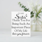 Waardeer je zus - Dank je dat je in mijn leven ben Briefkaart (Staand voorkant)