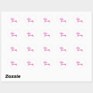 Waardeer jezelf positieve boodschap voor zelfzorg hart sticker