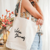 Waardeer jezelf positieve boodschap voor zelfzorg tote bag