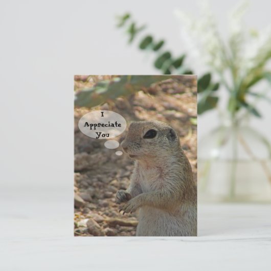 Waardeer Jij Grondsquirrel Foto Woestijn Dier Briefkaart (Staand voorkant)