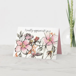Waardeer Jou Zegen Van God Roze Bloemen Kaart