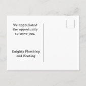 Waardeer Kunde Sierlijk Schild Hartelijk Dank Briefkaart (Achterkant)