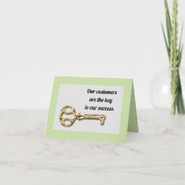 Waardeer uw klanten U bent de sleutel Bedankkaart