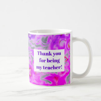 Waardeer uw leraar met paarse roze tie-dye dank je koffiemok