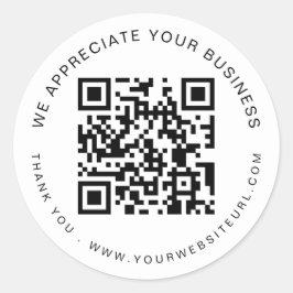 Waardeer Uw Zakelijke QR-code Bedankt Naam Ronde Sticker