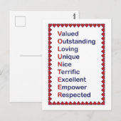 Waardeer Vrijwilligers Dank Hartjes Rood Wit Briefkaart (Voorkant / Achterkant)