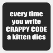 waardeloze code vierkante sticker (Voorkant)