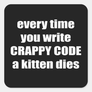waardeloze code vierkante sticker