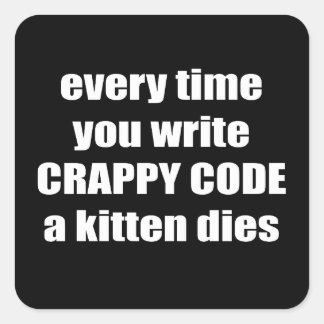 waardeloze code vierkante sticker