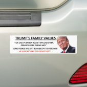 Waarden van de Trump-reeks Bumpersticker (Op auto)
