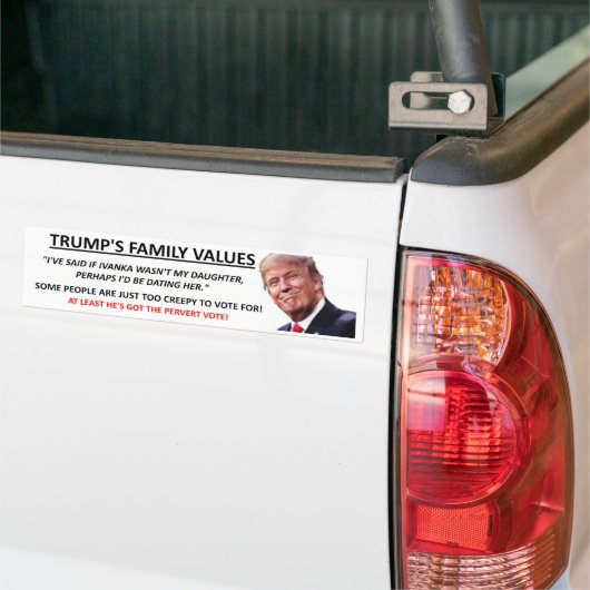 Waarden van de Trump-reeks Bumpersticker (Op Truck)