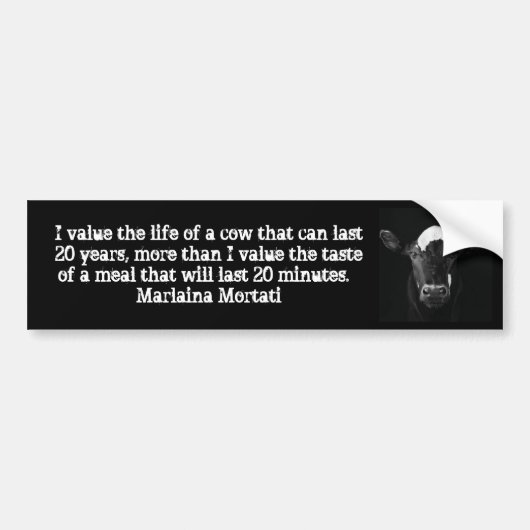 Waarden zwarte koeienvanger bumpersticker (Voorkant)