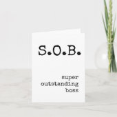 Waardering baas, grappig, sarcastische Kaart (Voorkant)