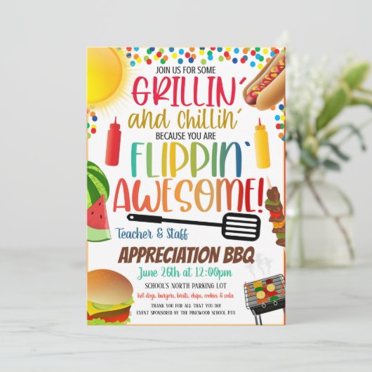 Waardering BBQ uitnodiging (Staand voorkant)