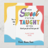 Waardering Bedankt Docent cadeaukaarthouder Feestdagenkaart (Voorkant / Achterkant)