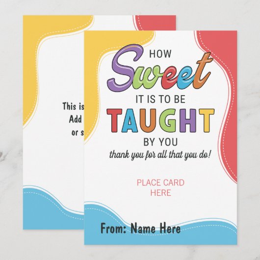 Waardering Bedankt Docent cadeaukaarthouder Feestdagenkaart (Voorkant / Achterkant)