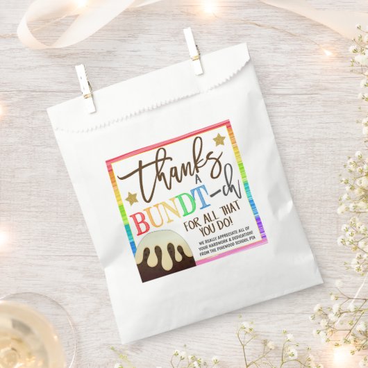 Waardering Bundt Cake Treat Favor Tassen Bedankzakje (Geknipt)