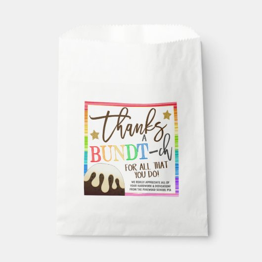 Waardering Bundt Cake Treat Favor Tassen Bedankzakje (Voorkant)