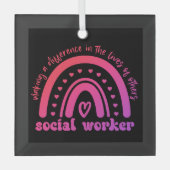 Waardering en Afstuderen van maatschappelijk werke Glas Ornament (Voorkant)