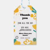 Waardering gunst tag boho groovy leraar cadeau cadeaulabel (Voorkant)