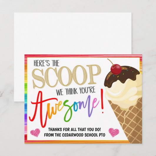 waardering ijs dank je kaartje briefkaart (Voorkant / Achterkant)