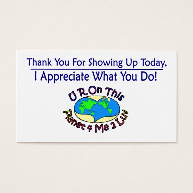 Waardering Kaarten veranderen deze planeet Visitekaartje (Voorkant)