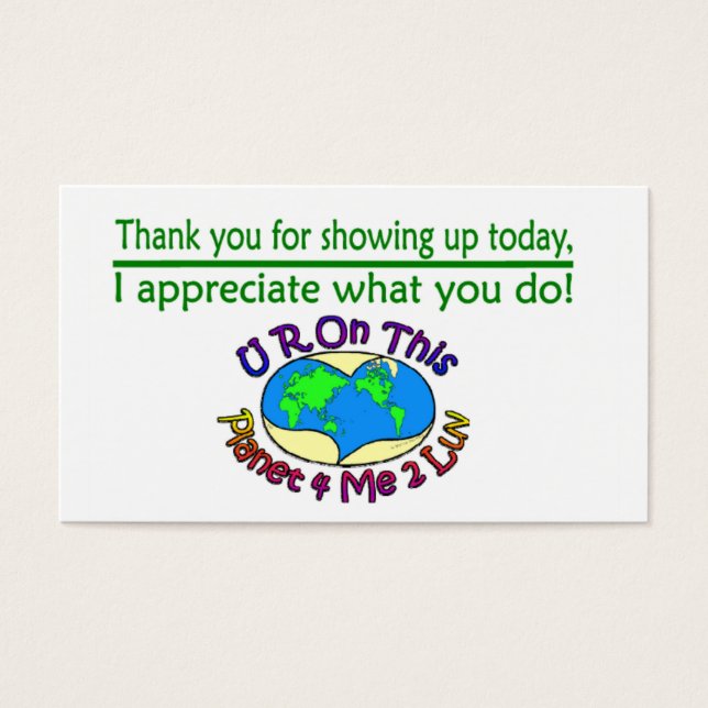 Waardering Kaarten veranderen deze planeet Visitekaartjes (Voorkant)