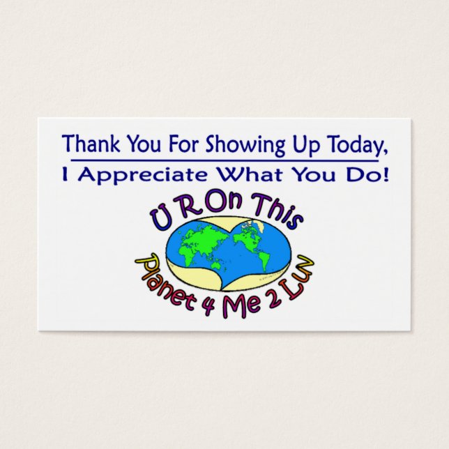 Waardering Kaarten veranderen deze planeet Visitekaartjes (Voorkant)