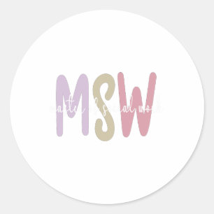 Waardering Social Worker Afstuderen Master's Deg Ronde Sticker