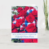 Waardering / sympathie voor het verlies van vetera bedankkaart (Voorkant)