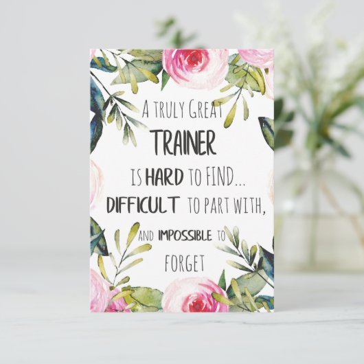 Waardering trainer Citaat Hartelijk dank (Staand voorkant)