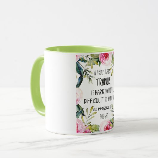 Waardering trainer Citaat Hartelijk dank Mok (Voorkant links)