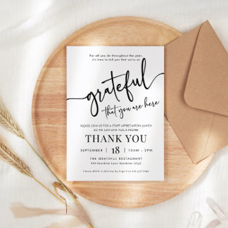 Waardering uitnodiging, dankbaar voor u uitnodigen kaart