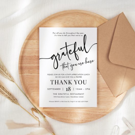 Waardering uitnodiging, dankbaar voor u uitnodigen kaart