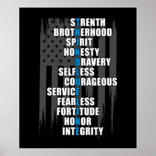 Waardering van de rechtshandhavingsvlaggepolitie poster